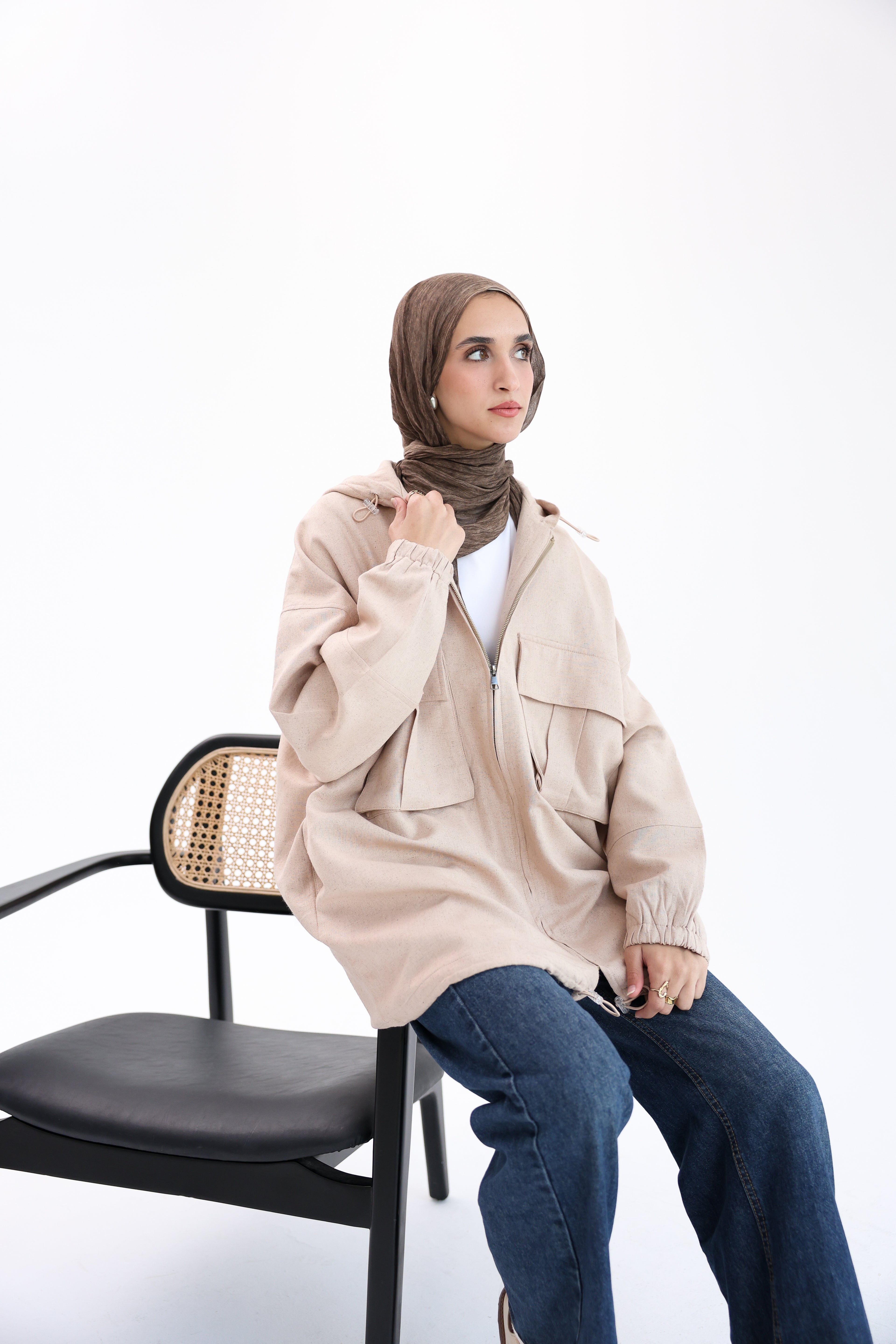 Beige Natural Linen Jacket