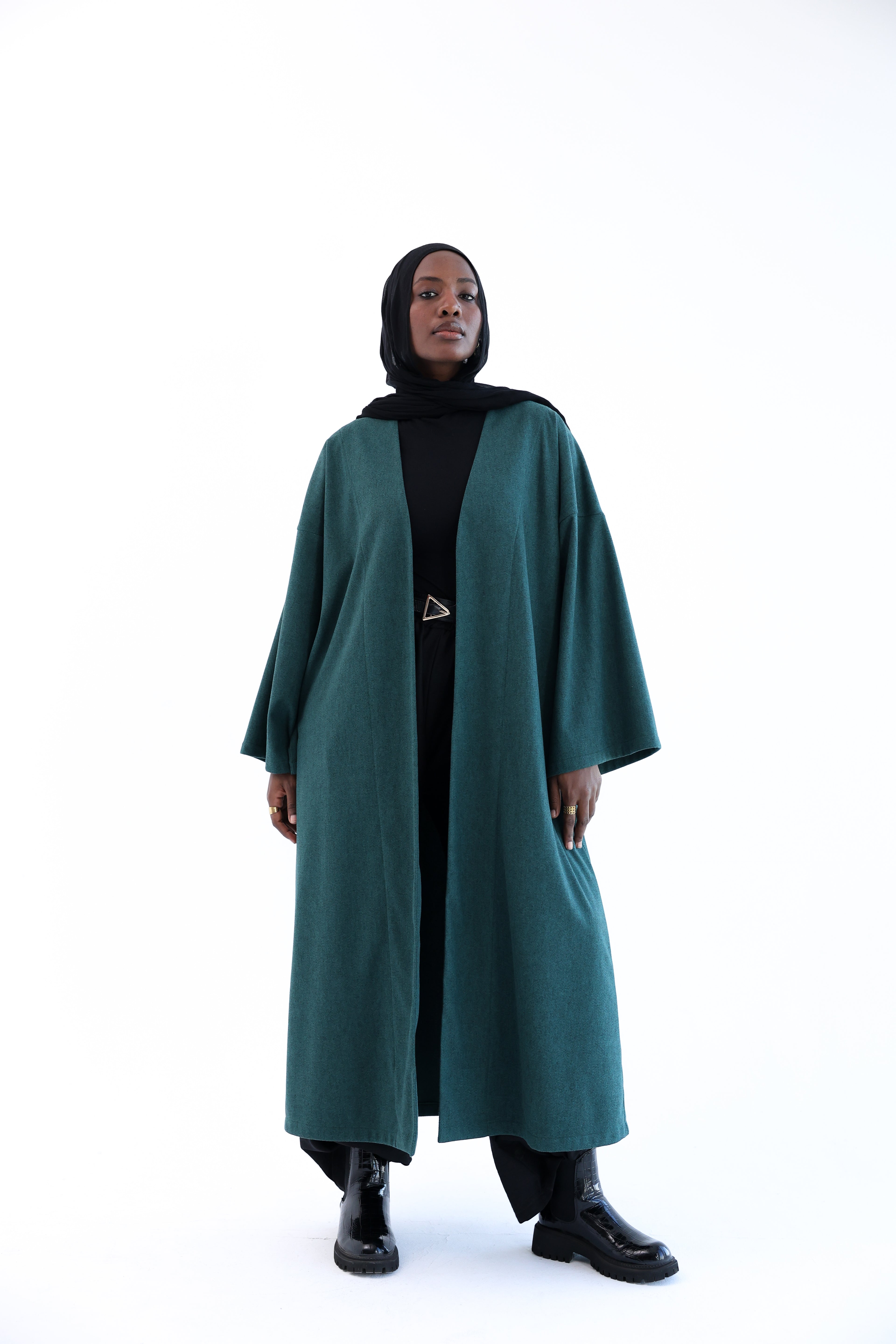 Olive Wool Tweed Cardigan