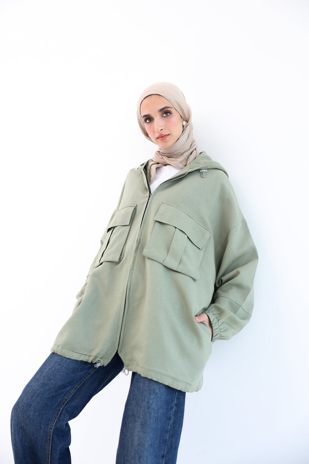 Olive Natural Linen Jacket