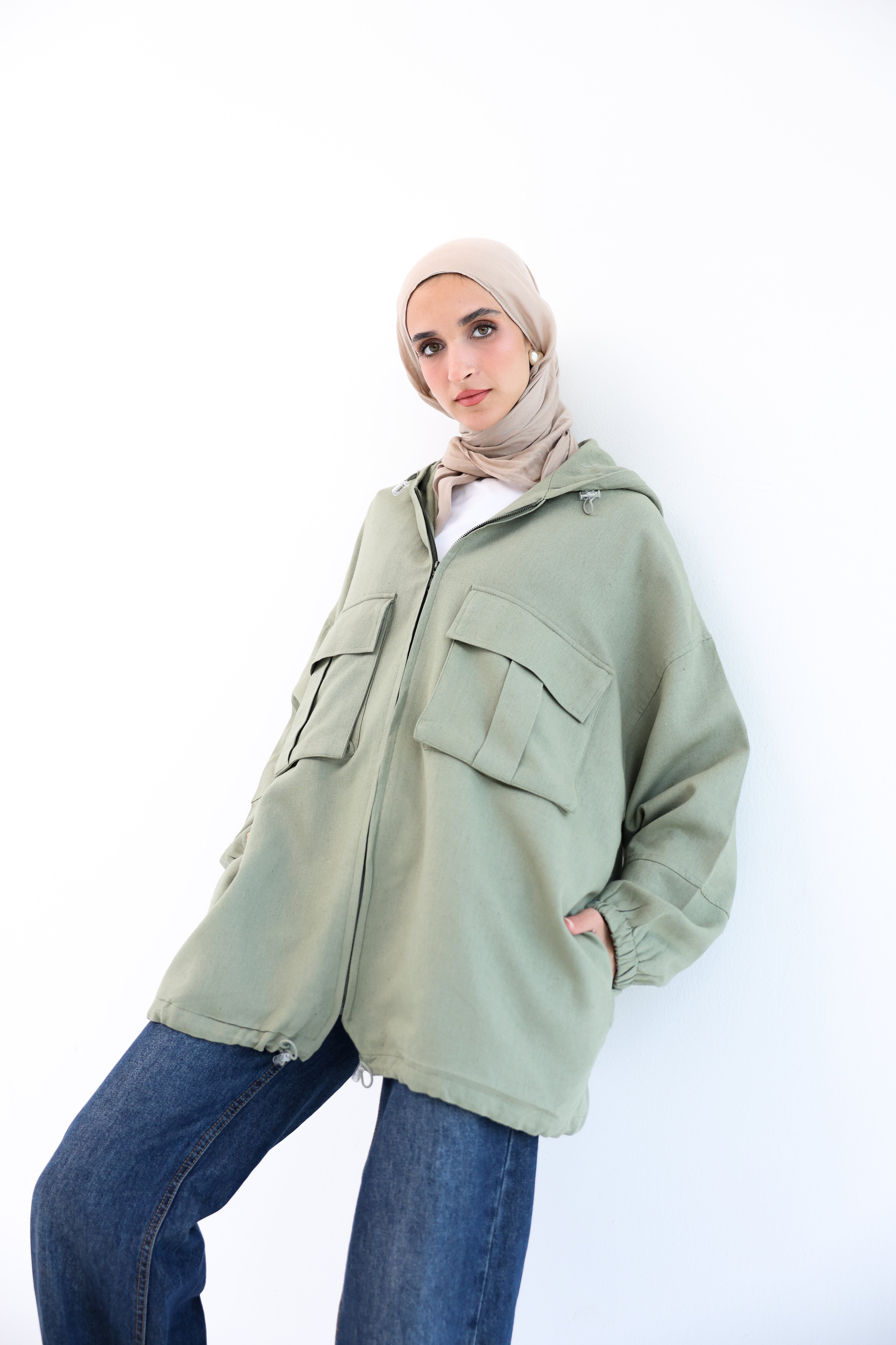 Olive Natural Linen Jacket